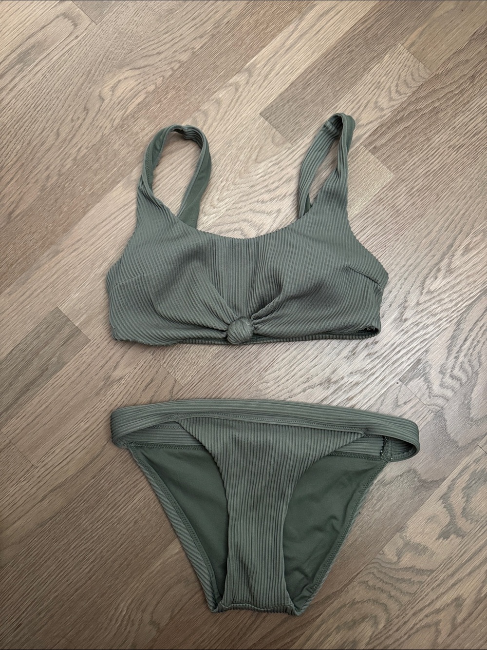 Hollister Olive green scoop bikini